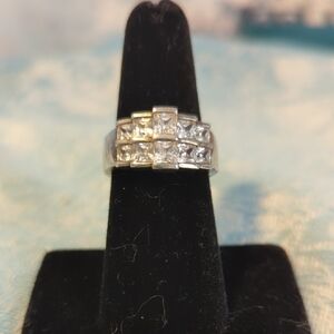 Sterling Silver Princess Cut CZs
